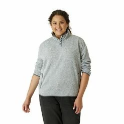 Plus Size Eddie Bauer Ember Mockneck Fleece Sweatshirt Heather Gray -Eddie Bauer Shop unnamed file 1013