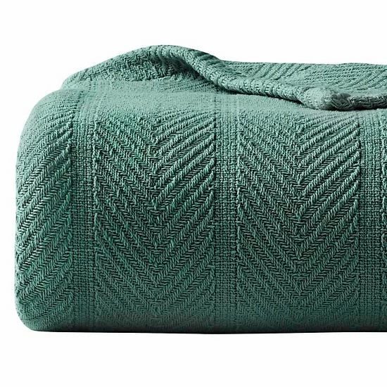 Eddie Bauer Herringbone Green Blanket 4 Eddie Bauer Herringbone Green Blanket - Image 2