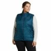 Plus Size Eddie Bauer Microlight Down Vest Peacock