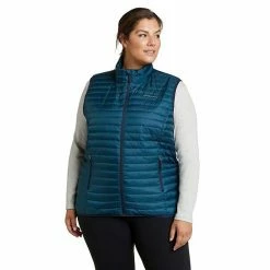 Plus Size Eddie Bauer Microlight Down Vest Peacock