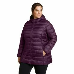Plus Size Eddie Bauer Cirruslite Packable Down Parka Coat Deep Eggplant