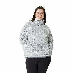 Plus Size Eddie Bauer Funnel-Neck Plush Sweatshirt Medium Heather Gray