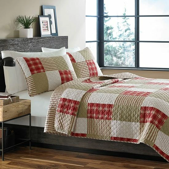 Eddie Bauer Camano Island Reversible Quilt Set Red 5 Eddie Bauer Camano Island Reversible Quilt Set Red - Image 3