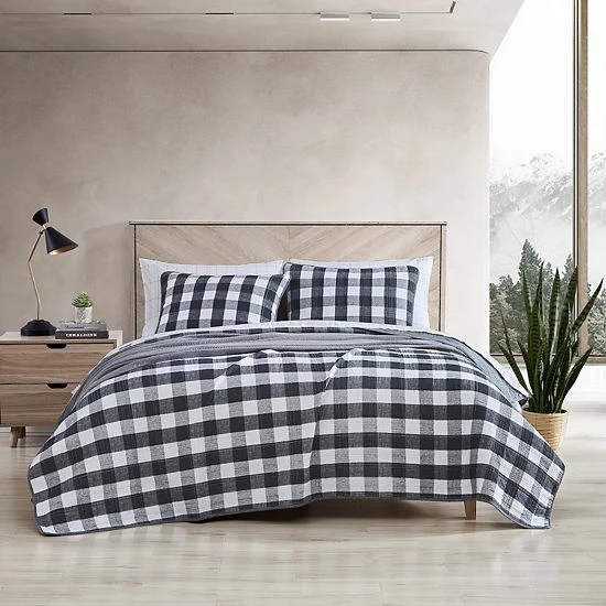 Eddie Bauer Lakehouse Plaid Quilt Set With Shams 3 Eddie Bauer Lakehouse Plaid Quilt Set With Shams