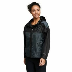 Women's Eddie Bauer Momentum UPF 50+ Windbreaker Jacket Tearose Storm Dark