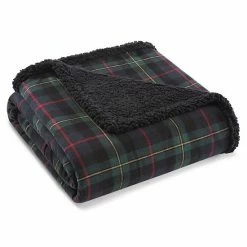 Eddie Bauer Mountain Pine Tartan Yarn Dye Sherpa Throw