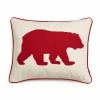 Eddie Bauer Bear Applique Twill Throw Pillow Red