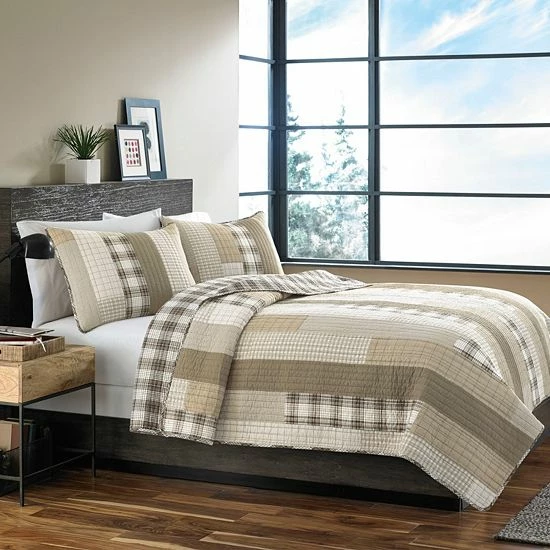 Eddie Bauer Fairview Reversible Quilt Set Gray 5 Eddie Bauer Fairview Reversible Quilt Set Gray - Image 3