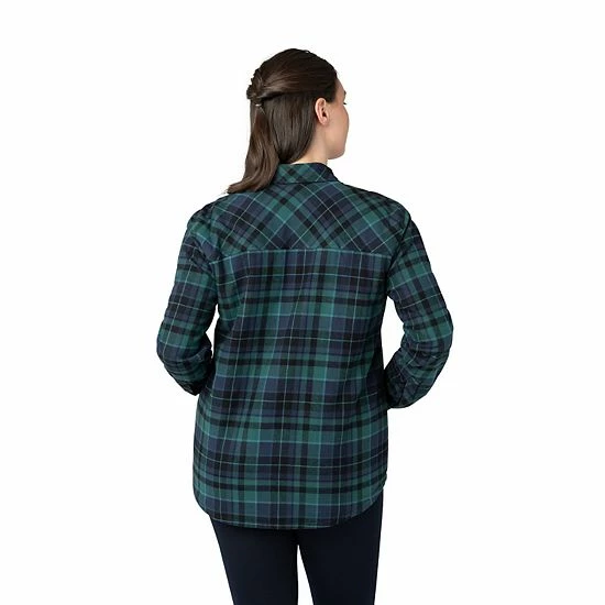 Women's Eddie Bauer Plush-Lined Plaid Shacket Eggplant Navy Plaid 4 Women's Eddie Bauer Plush-Lined Plaid Shacket Eggplant Navy Plaid - Image 2