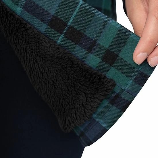 Women's Eddie Bauer Plush-Lined Plaid Shacket Eggplant Navy Plaid 5 Women's Eddie Bauer Plush-Lined Plaid Shacket Eggplant Navy Plaid - Image 3