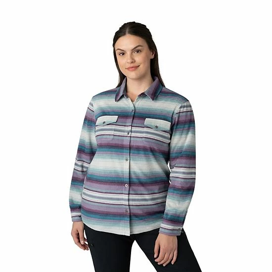 Women's Eddie Bauer Quest Print Shirt Blue Purple Stripe 6 Women's Eddie Bauer Quest Print Shirt Blue Purple Stripe - Image 4
