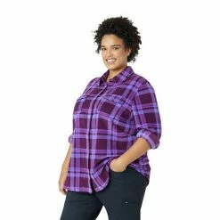 Plus Size Eddie Bauer Quest Flannel Shirt Teal Purple Stripe -Eddie Bauer Shop unnamed file 585