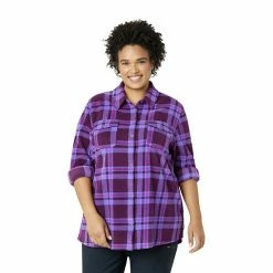 Plus Size Eddie Bauer Quest Flannel Shirt Teal Purple Stripe -Eddie Bauer Shop unnamed file 587