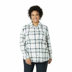 Plus Size Eddie Bauer Quest Flannel Shirt Teal Purple Stripe -Eddie Bauer Shop unnamed file 588