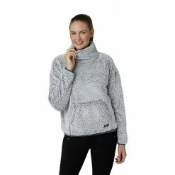 Women's Eddie Bauer Funnelneck Plush Sweatshirt Htr Gray