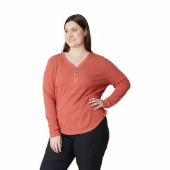 Plus Size Eddie Bauer Thermal Henley Top Pumpkin Htr -Eddie Bauer Shop unnamed file 853